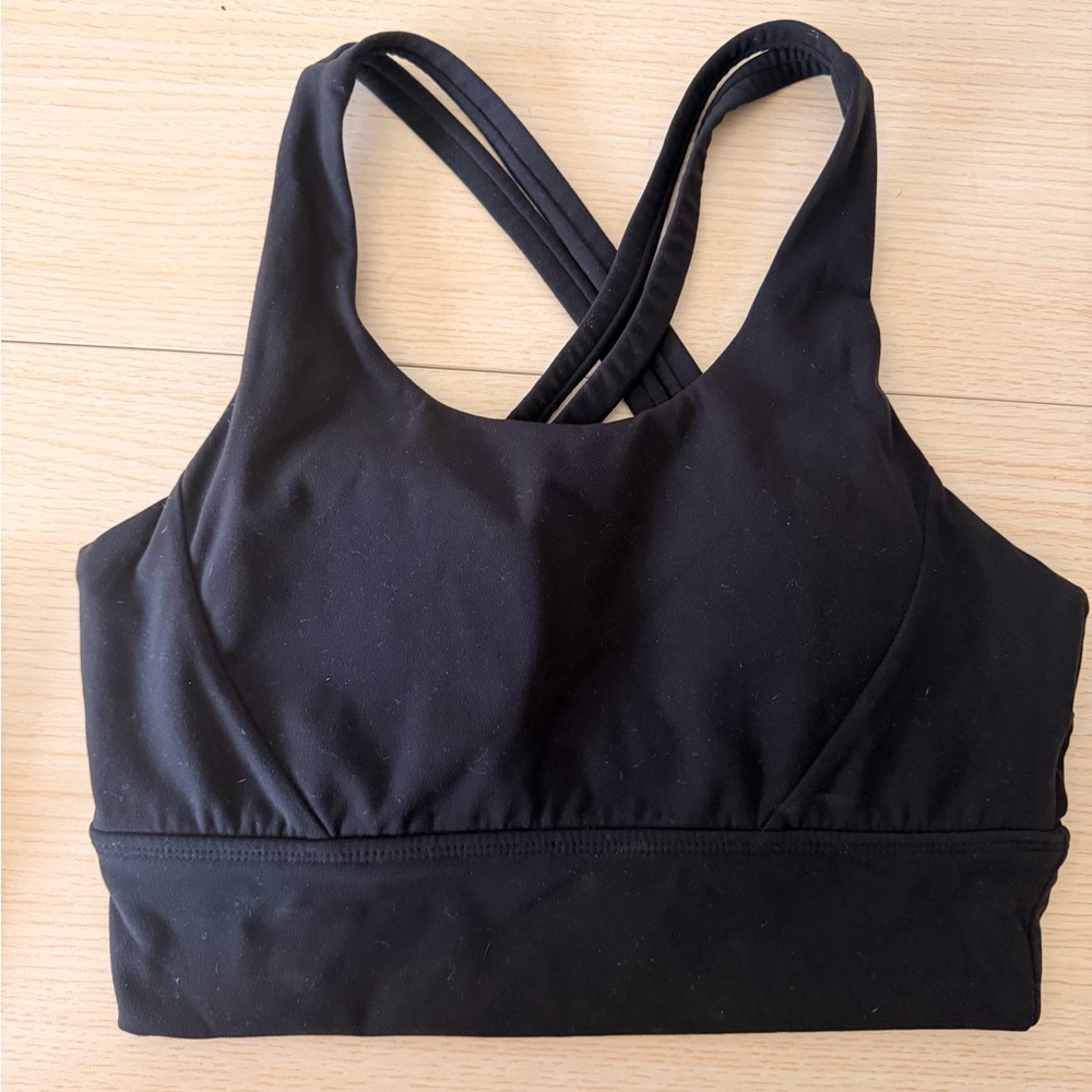 BuffBunny Black Cross-Back Sports Bra